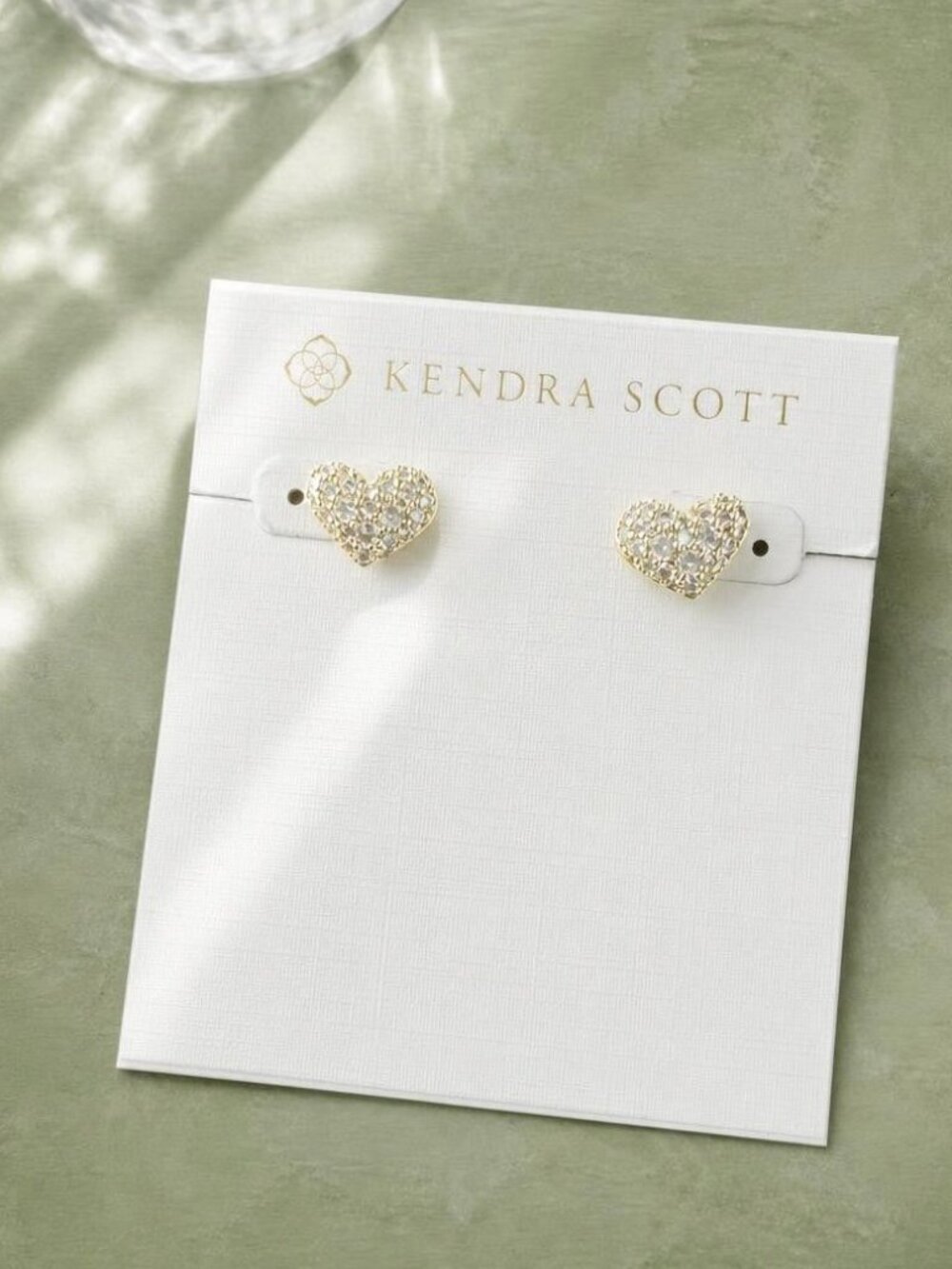 Kendra Scott Ari Gold Pavé Heart Stud Earrings